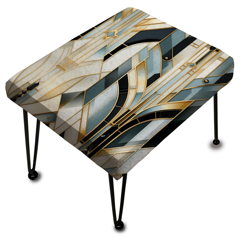 Damask Gold And White Art Decor - Damask Rectangle Ottoman