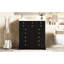 Meuble-lavabo de 30,57 po, noir, lavabo en céramique, structure en bois massif, 2 tiroirs, portes, rangement spacieux, style rétro, poignées en métal, meuble-lavabo noir facile à assembler avec charnières, planches, exquis lisse