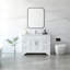 Ensemble de meuble-lavabo autoportant blanc mat avec comptoir en quartz de Carrare 48 po Aurilla-661765710