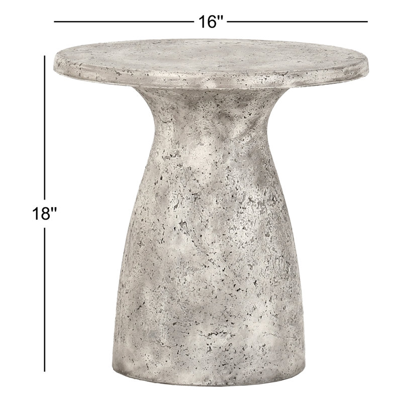 Adainville Round Concrete Outdoor Side Table