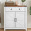 Armoire de salle de bain et panneau de particules avec tablette réglable et tiroir de rangement spacieux laqué blanc