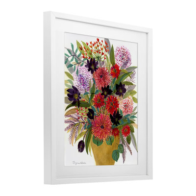 Celebration Flower Bouquet Framed Print Under Glass, design by Suzanne Allard
