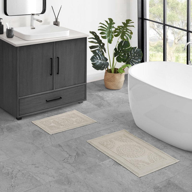  2-Piece Bath Rug Set, Light Taupe