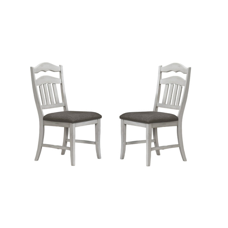 Chaises de salle à manger blanches antiques avec coussin rembourré, chaises d'appoint de style contemporain 2 pièces et dossier, blanc, mousse