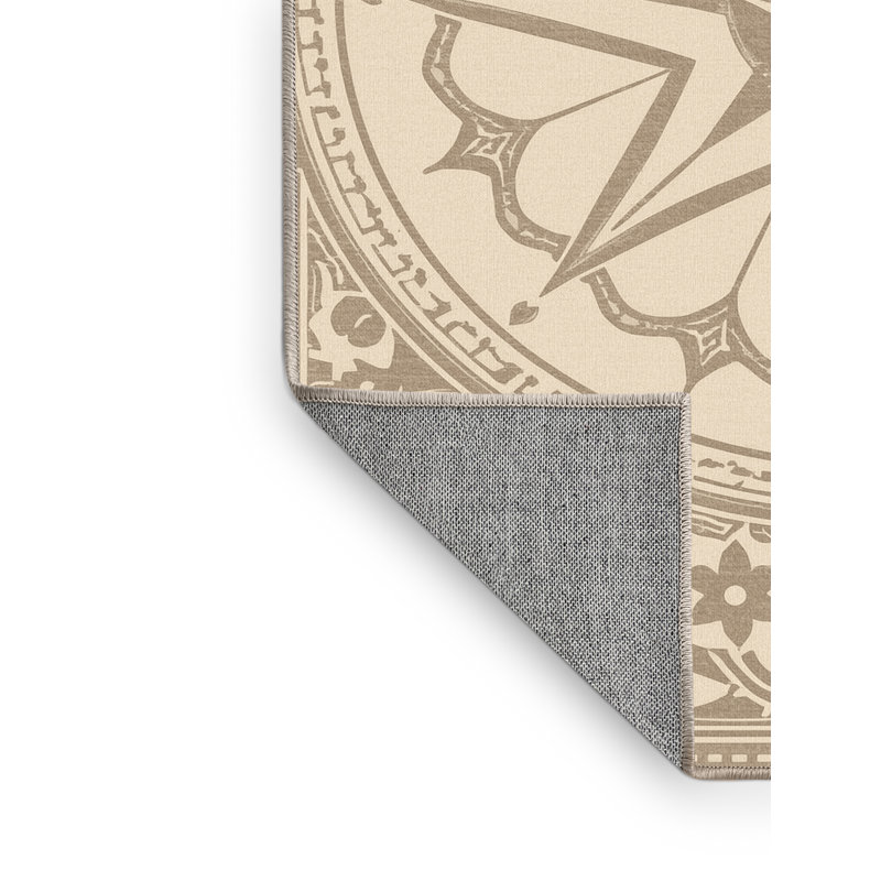 Tapis marocain beige d'inspiration mondiale lavable à la machine - reliure beige, 8 x 12