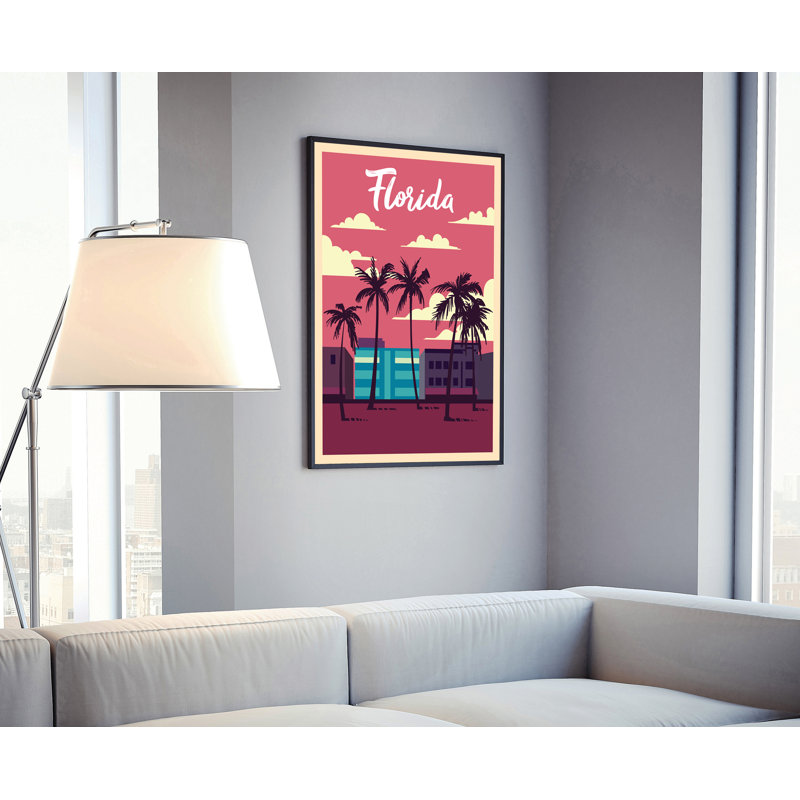 «Florida Retro Style State», affiche rétro, impression sans cadre, art mural maison et bureau, L 12 po x H 18 po