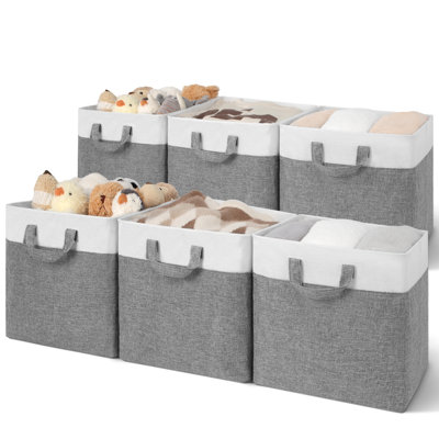 6pack Storage Cubes, Cube Storage Bins with Metal Frame, Foldable Cube Storage Organizer, Closet Storage Baskets, Storage Cube Bins, Storage Bins for