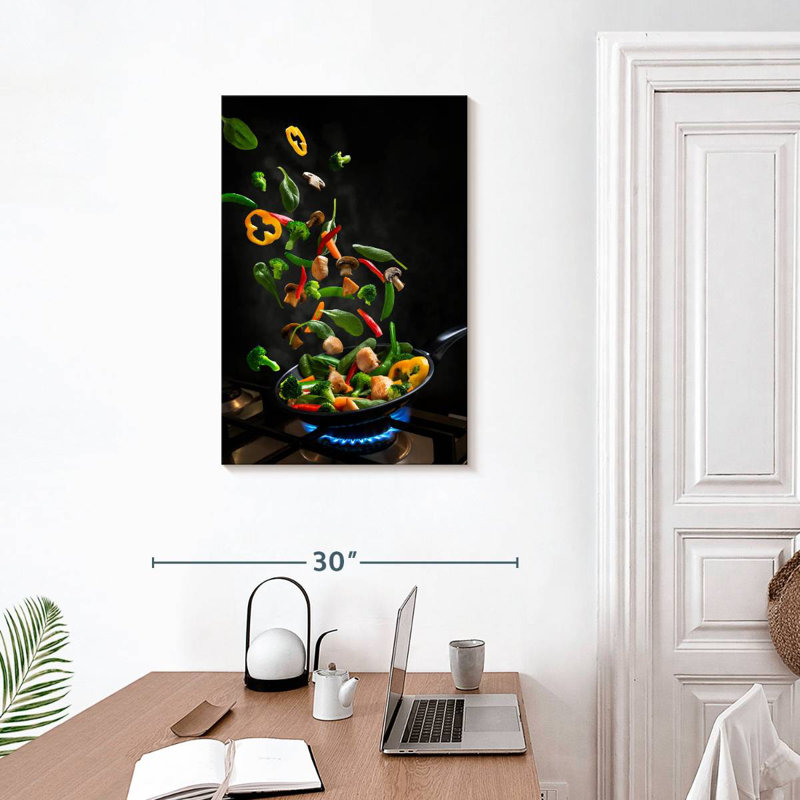 Yarlin Flying Stir-Fried Vegetables, 30" H x 20" W