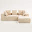 Canapé modulaire à compression complète en mousse, cinq grands coussins moelleux, tissu en flanelle brune, conception en forme de L, taille 96,46 po x 72,83 po x 23,03 po-564757623