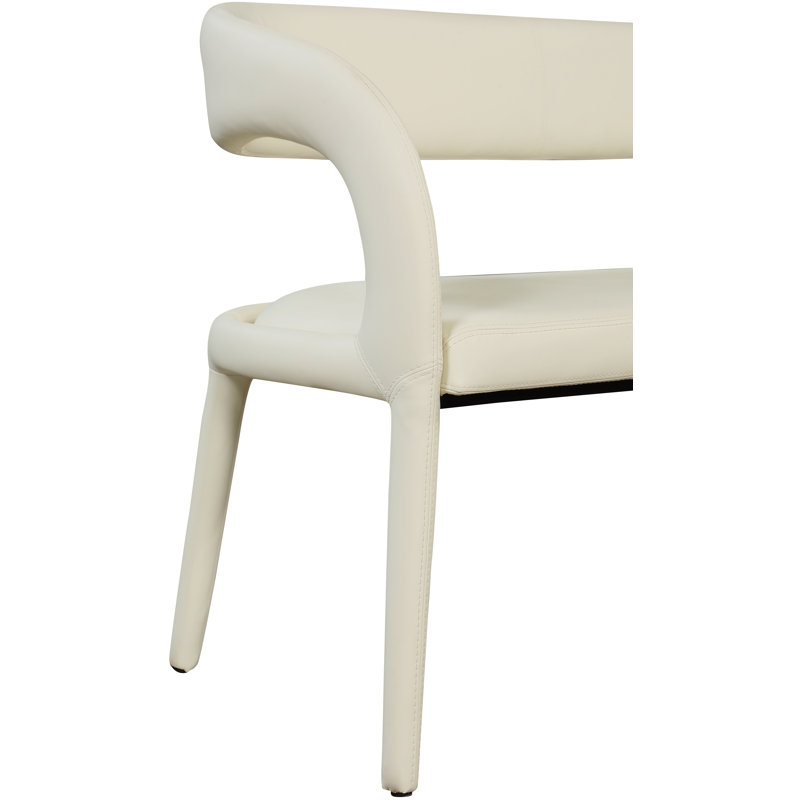 Sylvester Aurich Faux Leather Bench, Cream Vegan Leather