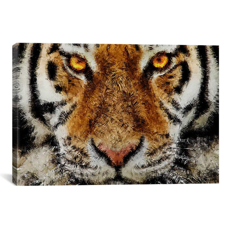Animal - Tiger par Maximilian San - impression sur toile tendue, H 40 po x l 60 po x P 1,5 po