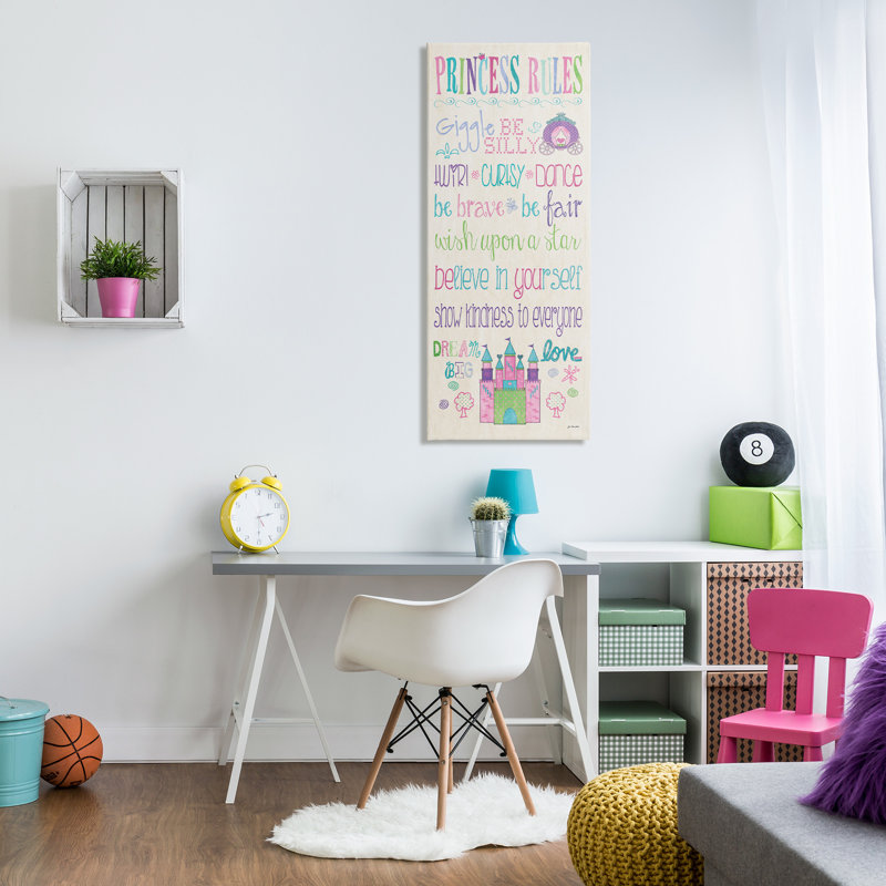 «Princess Rules Castle Typographie» par Jo Moulton - impression, H 48 po x l 20 po