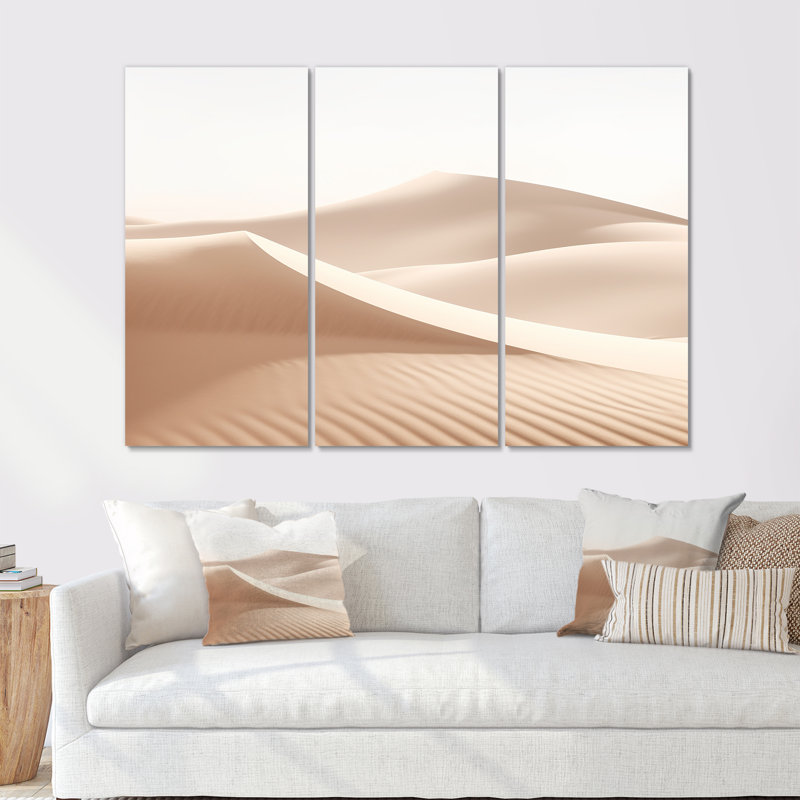 «Desert Sands Of Slumber Dreams II - Minimalisme», ensemble d'impression d'art mural, Toile tendue