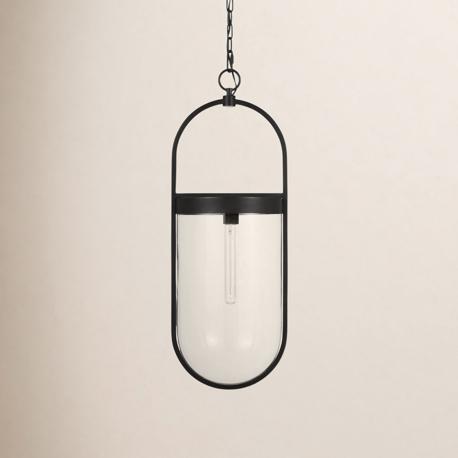 Single Light Glass Dimmable Pendant, Aged Iron, 31.125" H x 10.75" W x 11.5" D