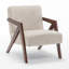 Chaise d'appoint Mid-Century moderne avec structure en bois-133944674