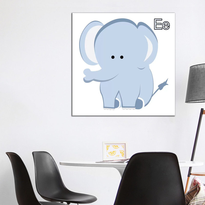 E Is For Elephant by 5by5collective - Wrapped Canvas Print, 93.98 cm H x 93.98 cm W x 3.175 cm D
