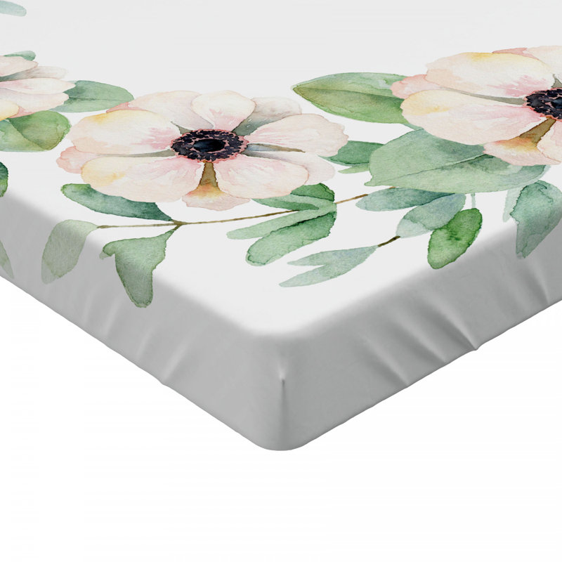 Microfiber Floral Fitted Sheet, Full Fitted Sheet