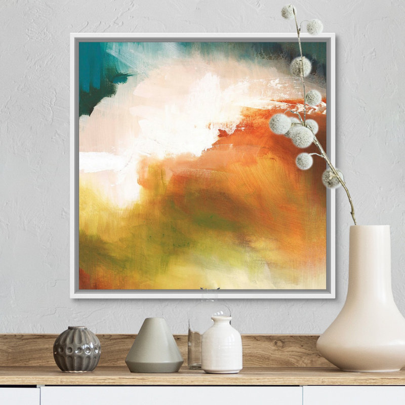 Reproduction d'art sur toile, H 18 po x l 18 po x P 1,75 po, Cadre flottant blanc
