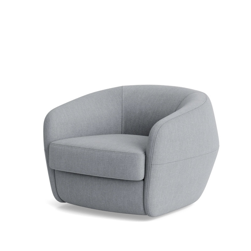 Elaine Swivel Chair, Performance Weave - Zinc