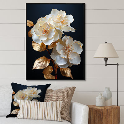 Hortensia baroque blanc et or III