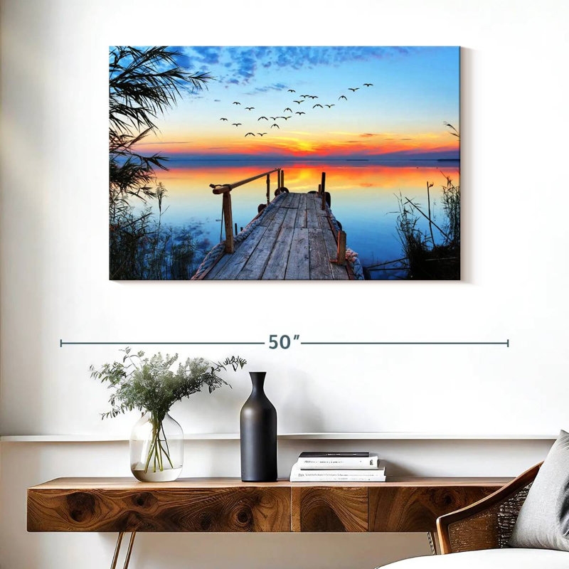 Dock sunset Aletra, H 26 po x l 39 po