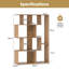 Open-Back Geometric Bookshelf Home 6-Cube Large Bookcase-1134490000