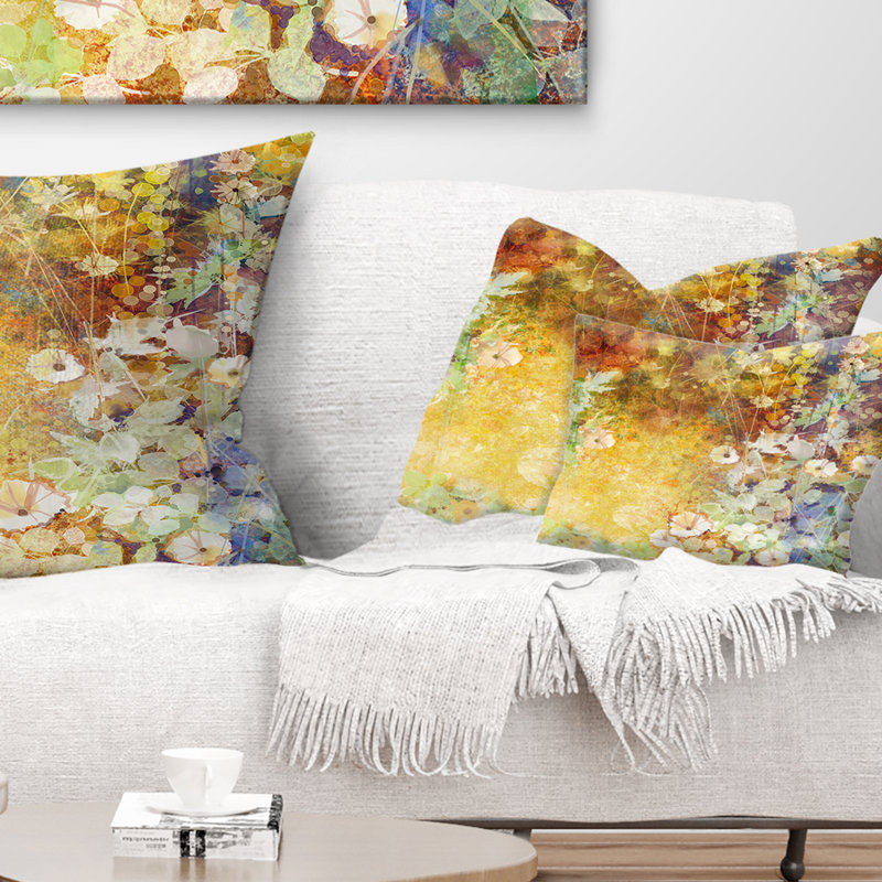 Coussin floral à feuilles de fleurs