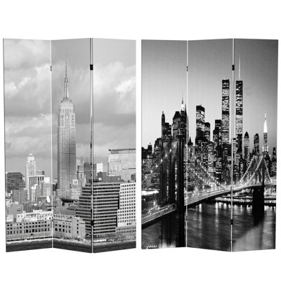48" W x 70.88" H 3- Panel Folding Room Divider