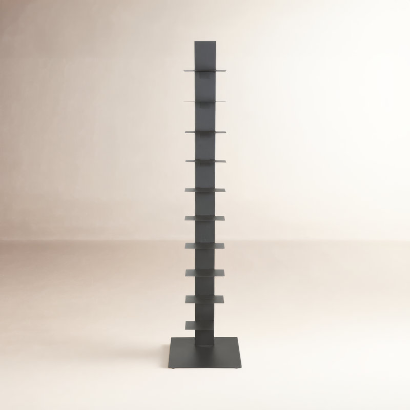Ajax Stainless Steel 10-Tier Ladder Bookcase, Anthracite