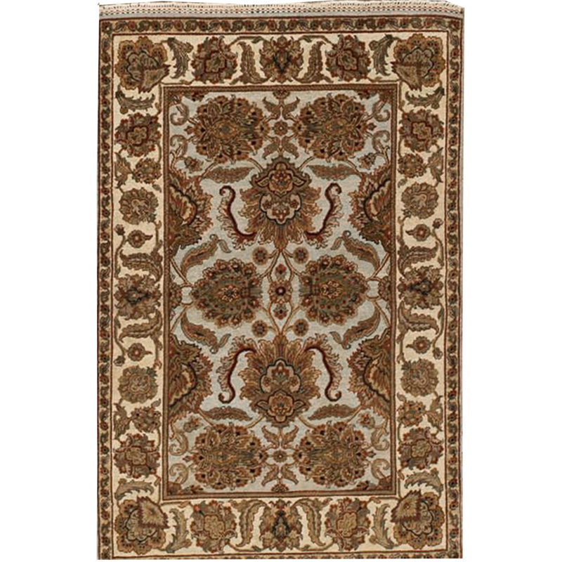Tapis beige et ivoire noué à la main de haute qualité