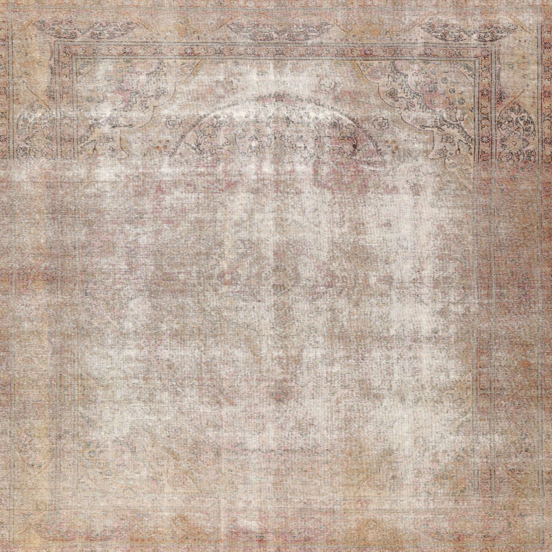 Tapis oriental beige / rose clair, Carré 6 pi
