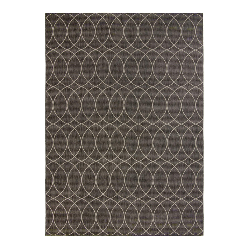 Charcoal Gitter Indoor/Outdoor Trellis Rug, Rectangle 10' x 14'