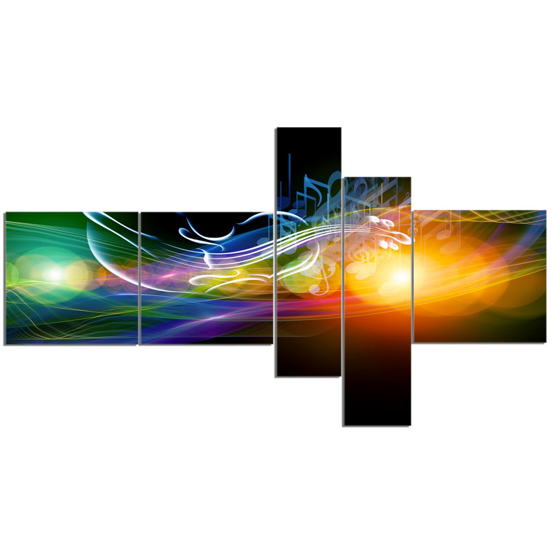 « waves of music fractal design », impression à multiples images sur toile