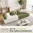 110" Compression Sofa, Boneless 4-Seater Chenille Couch with 26" Deep Seats, Curved Armrests, Plush Cushions and Color-Block Design-Green and Beige-121090302