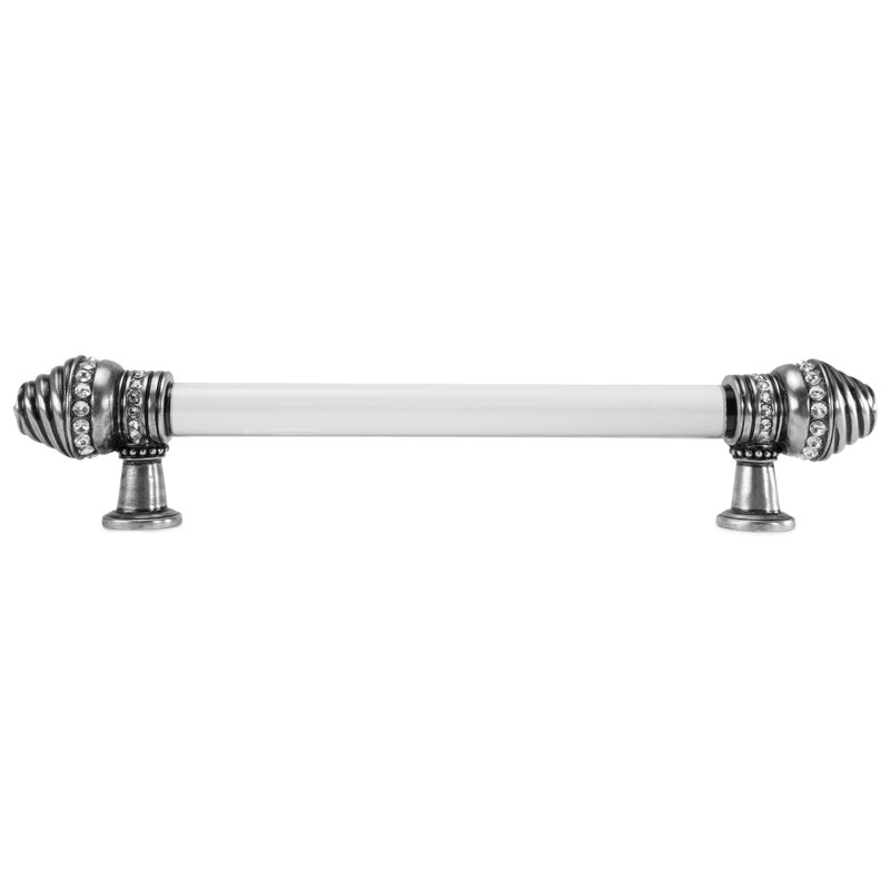 Cache multi-crystals large ends; 8 inch centre to centre appliance/long pull; 3/4 acrylic bar; decorated with swarovski crystals in finish Chalice