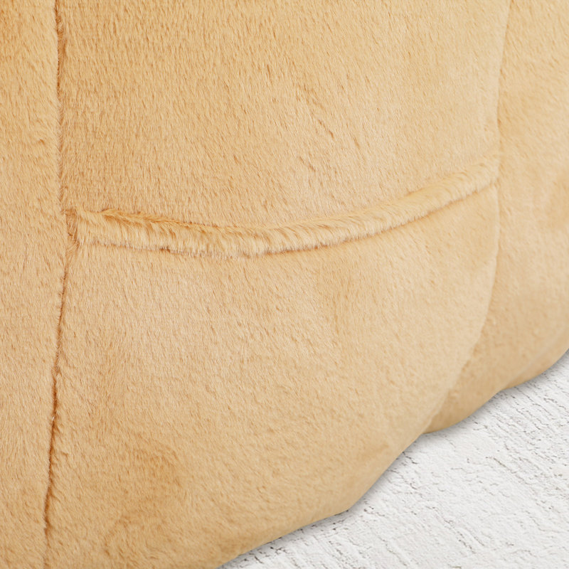 Bean Bag Chair,Tufted Lazy Sofa Comfy Chairs, Fausse fourrure brune