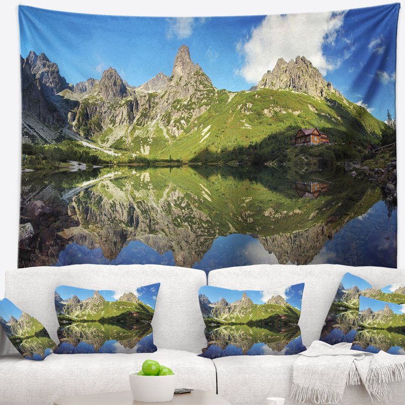 Tapisserie en polyester lac de montagne Tatra avec accessoires de suspension inclus, H 32 po x l 39 po