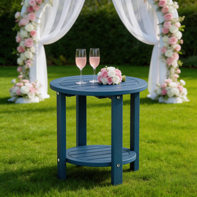 Table de bout ronde d'extérieur en résine / plastique 16 po Adirondack