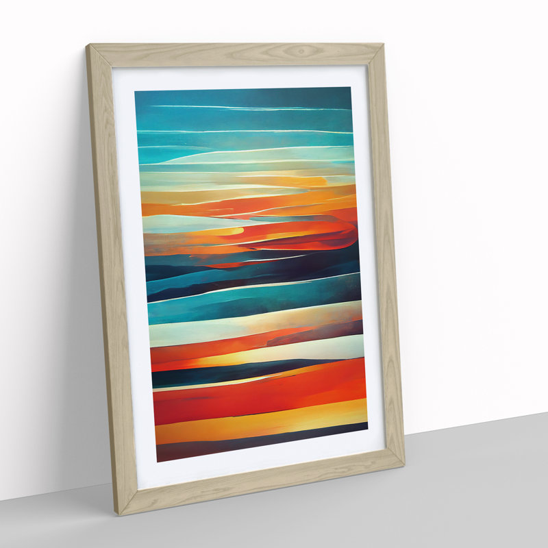 Abstract Sunset No.2 - Framed Print, 64cm H x 46cm W x 2cm D, Oak Framed