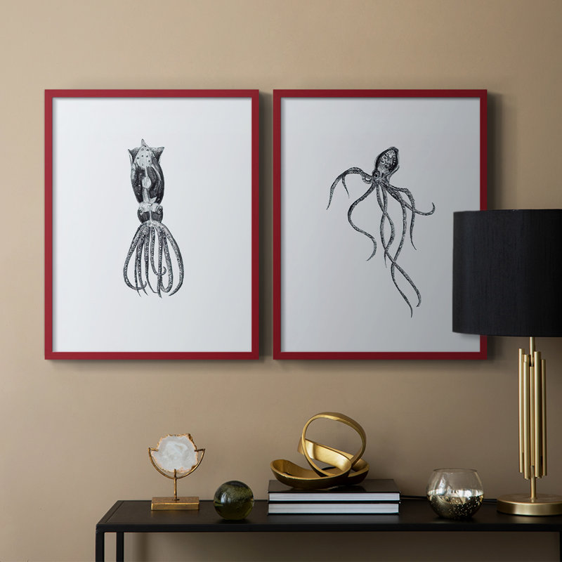 MarineLife III - reproduction encadrée de qualité supérieure - prête à être accrochée - aucun clou requis - aucun clou requis