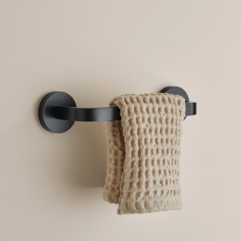 Vector 8" Wall Mounted Towel Bar, Matte Black