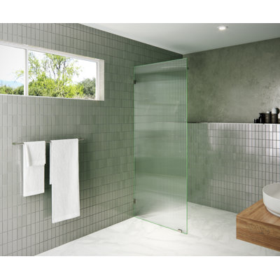 Gaia 32 in. x 78 in. Frameless Fluted Single Fixed Shower Panel