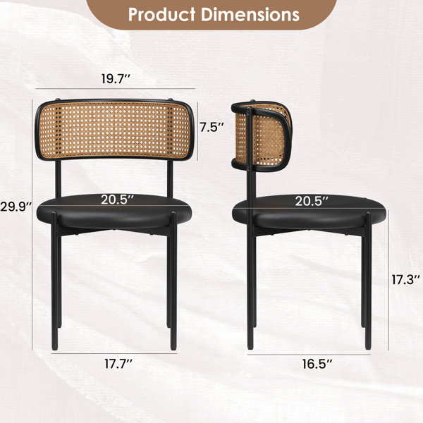 Latitude Run® Dining Chairs Set Of 2, PU Leather Upholstered Seat With ...