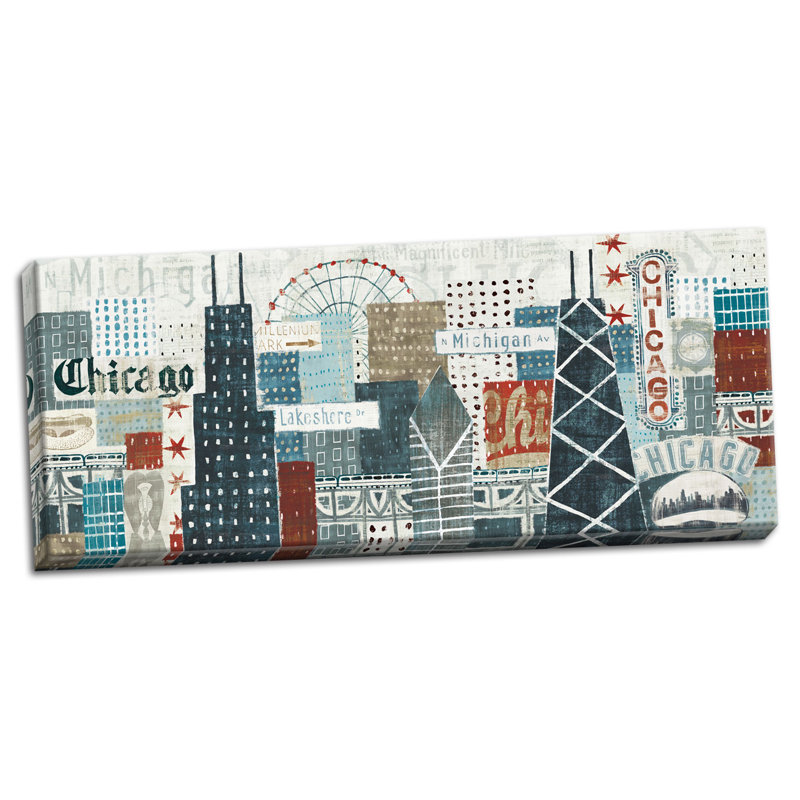 « hey chicago crop », impression, Toile tendue, H 12 po x l 36 po x P 0,75 po