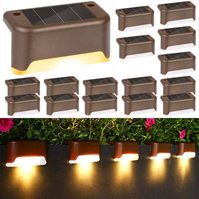 Solar Deck Lights Outdoor, 16 Pack Solar Step Lights LED Waterproof Solar Fence Lights Stair Lights For Railing, Deck, Patio, Yard, Post And Driveway, -  TGBY, B07VCS2V19