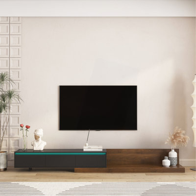 Meuble télé moderne avec lumières DEL, meuble télé en bois avec meuble télé, meuble télé avec rangement pour le salon et la chambre à coucher