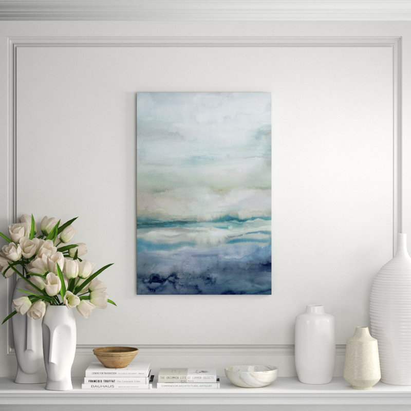 Wavy Horizon Print by Elle Youngstrom, Knife Gel, 60" H x 40" W x 1.5" D