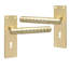 Golden Grace Victorian Design Knurled Diamond Cut Lock Handle on Backplate Satin Brass Finish with 3 Lever Lock and Hinges - 150mm x 40mm