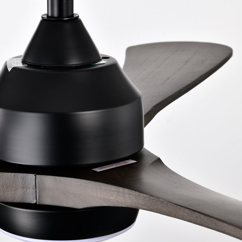 Ventilateur de plafond 52 po avec lumières, Noir mat, Noir mat