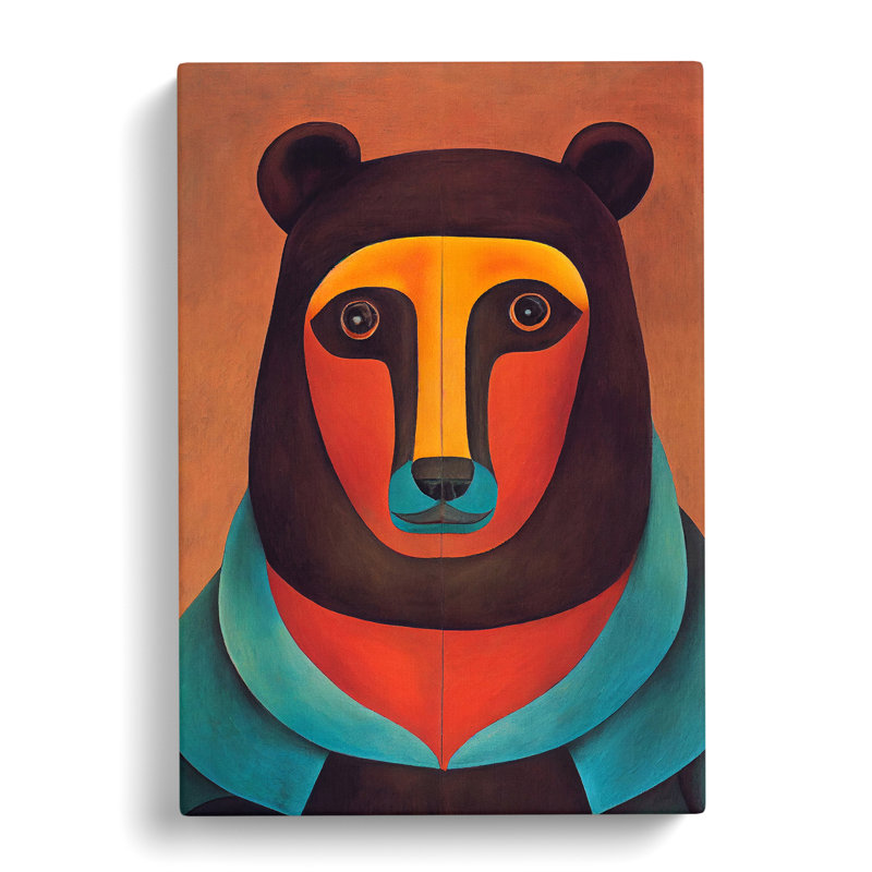 XV1022-4714X Traditional Bear No.4 Abstract - Print, No Matte, Wrapped Canvas, 50cm H x 35cm W